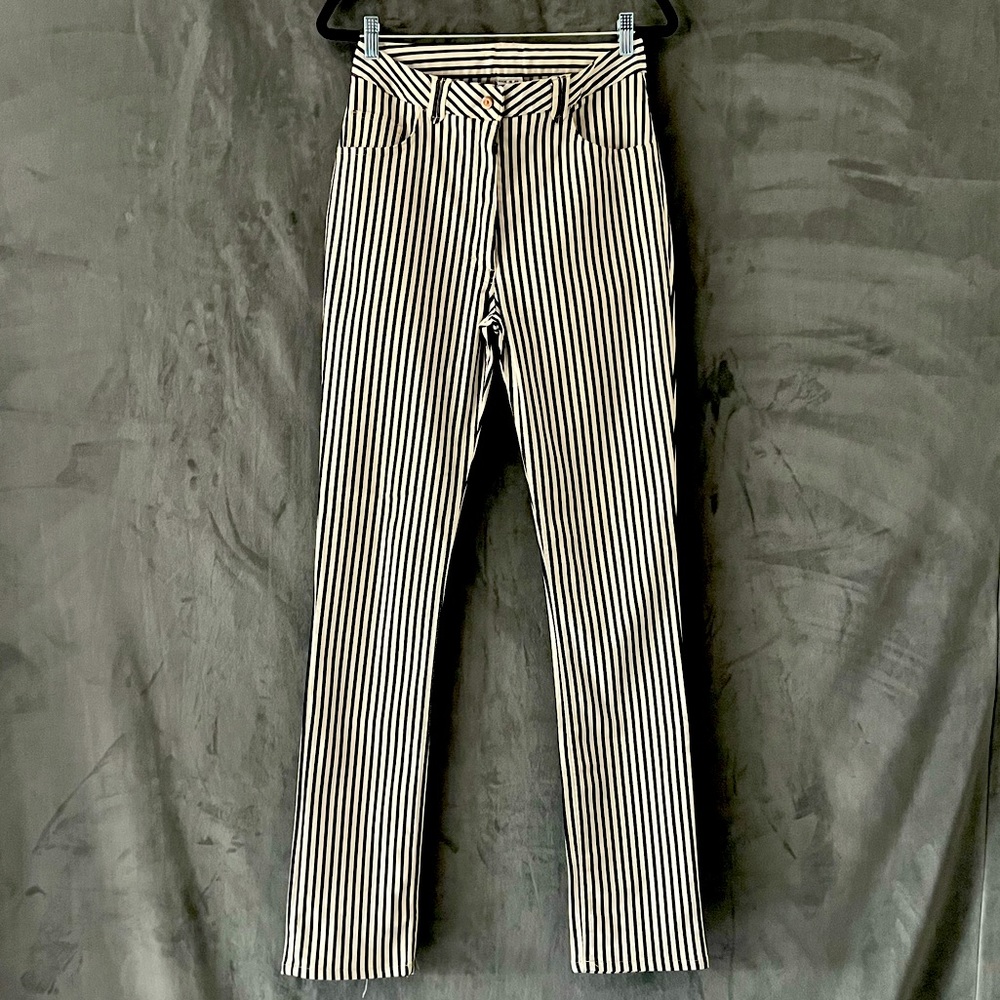 John Paul Gaultier high designer striped pants. Fit like a glove! Size L